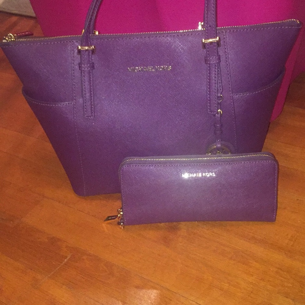 *SOLD* Michael Kors Purple Bag and Wallet